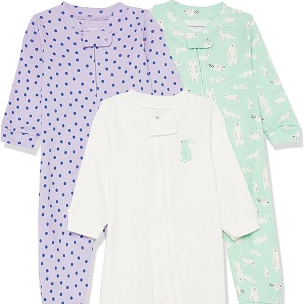 Amazon Essentials Unisex Toddlers' Cotton Snug-Fit Footless Sleeper Pajamas, 4T